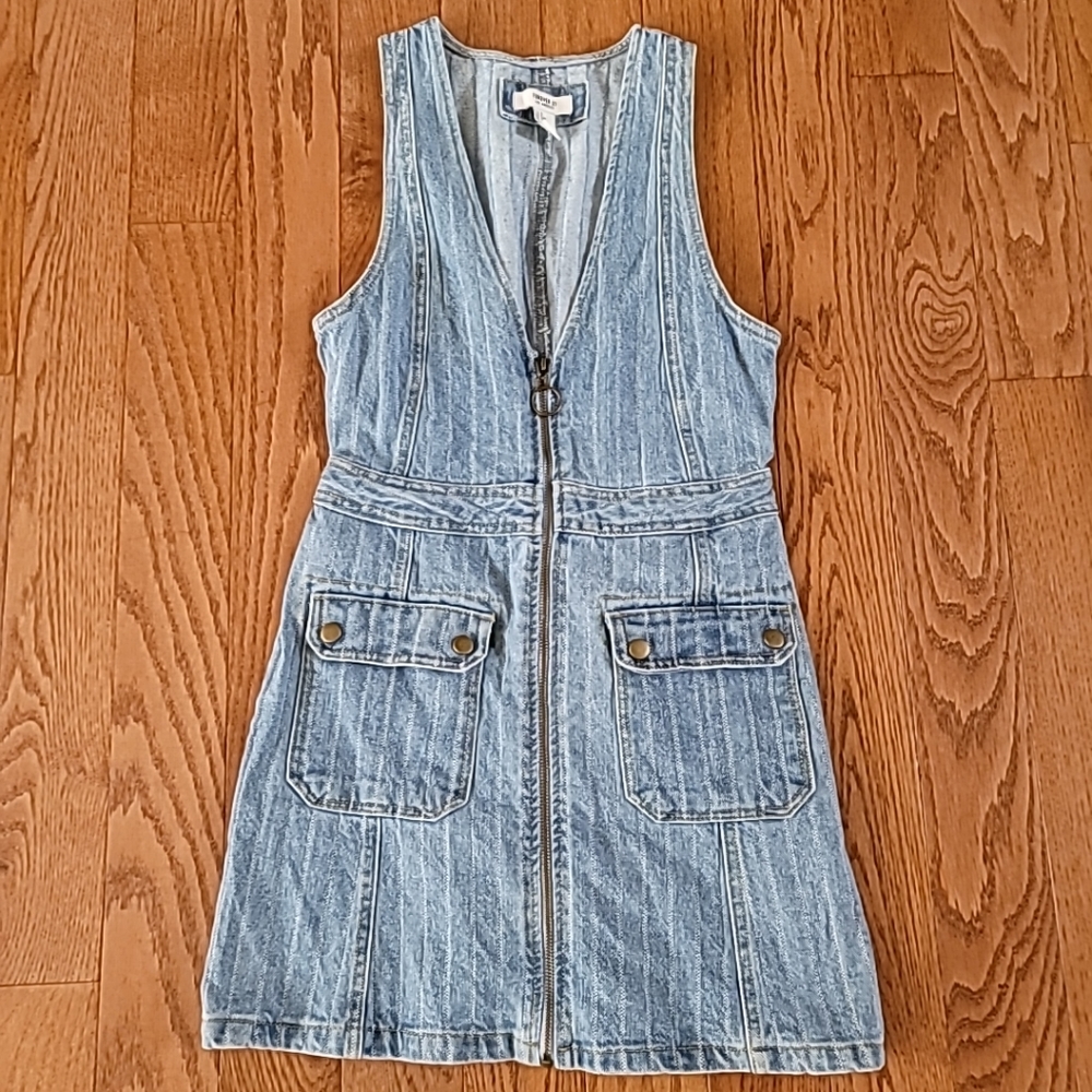 Forever 21 Womens Denim Jean Dress Size Small Full Zip